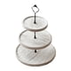 thumbnail image 1 of Soporte para pasteles y postres Plato para dulces de frutas Contenedor de almacenamiento de 3 niveles Postre versátil Blanco viejo, 1 of 9