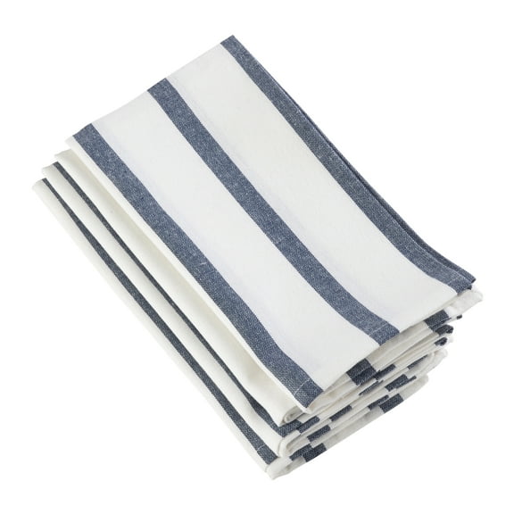 Saro Lifestyle Striped Printed Design Cotton Napkin - Set of 4