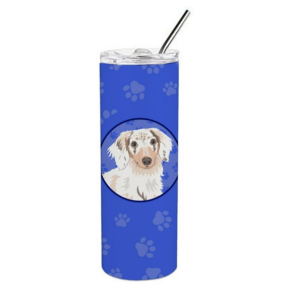 Carolines Treasures WDK1038TBL20 Chihuahua Dapple Design2  Stainless Steel 20 oz Skinny Tumbler Blue 20 oz multicolor