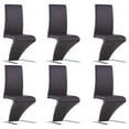 thumbnail image 2 of vidaXL Dining Chairs with Zigzag Shape 6 pcs Cappuccino Faux Leather, 2 of 3