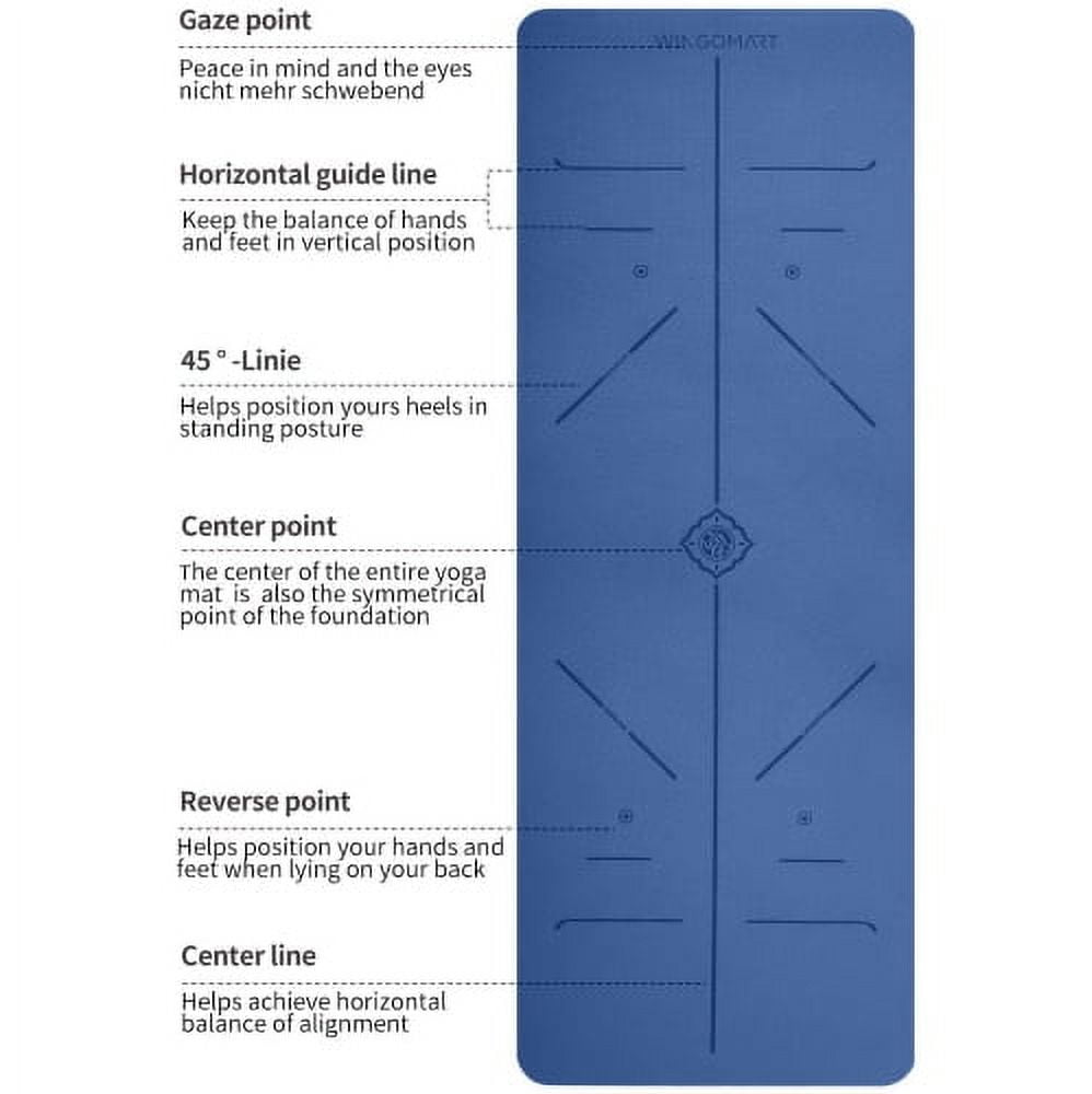 WINGOMART Yoga Mat with Alignment Lines TPE Two Sides Anti