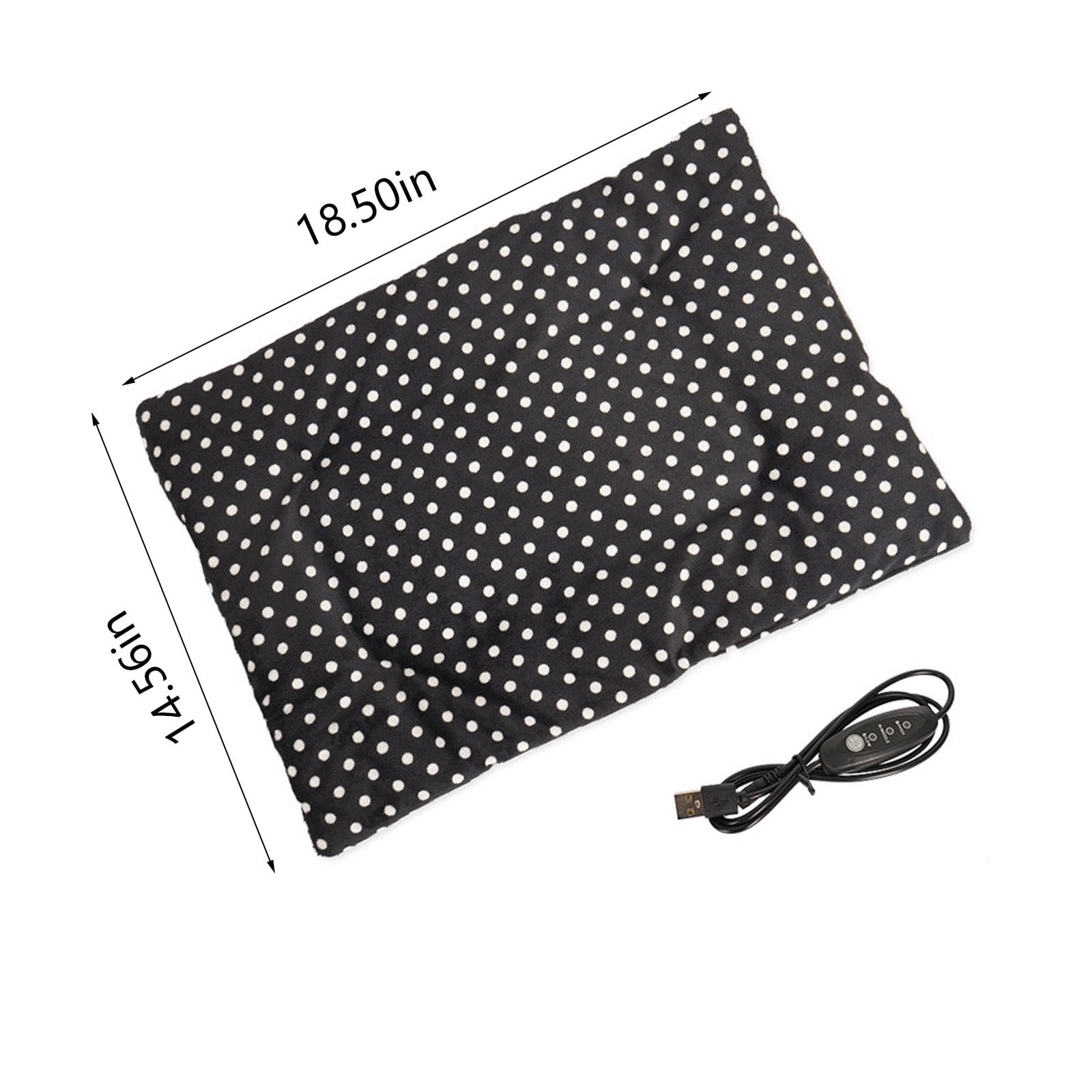 USB Heating Warmer Pad Bed for Cat, Small Dog and Pet, Safe Power-Bank Battery Operated, for Indoor and Outdoor Use, Temperature Settings, Washable