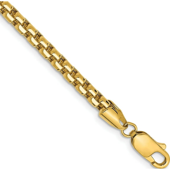 14K Yellow Gold 3.6mm Semi-Solid Round Box Chain (8 X 3.6) bc163-8