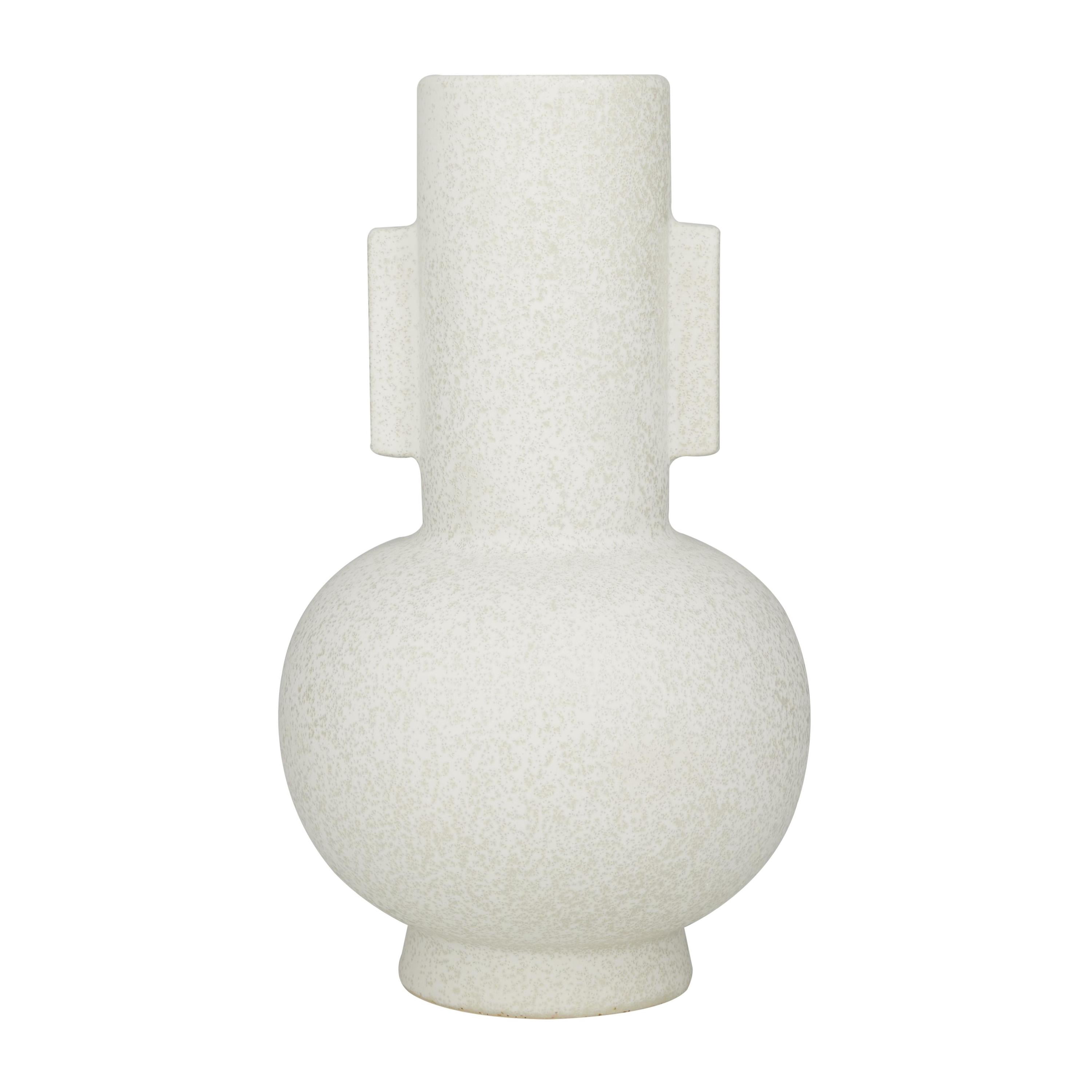 CosmoLiving by Cosmopolitan 15" Handmade White Ceramic Vase