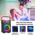 thumbnail image 3 of BONAOK Karaoke Machine with 2 Wireless Microphones, Portable Bluetooth Speaker with  for Adults Kids Singing Machine with Disco LED Lights Gifts for Girls Boys Home Party, 3 of 8