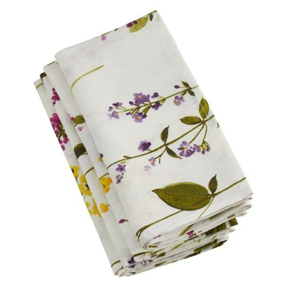 Saro Lifestyle Watercolor Floral Stems Table Napkin (Set of 4)