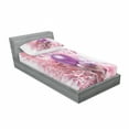 thumbnail image 3 of Ambesonne Christmas Fitted Sheet & Pillow Sham Set, Close up Photo Noel Ball, Full, Pink Purple, 3 of 3