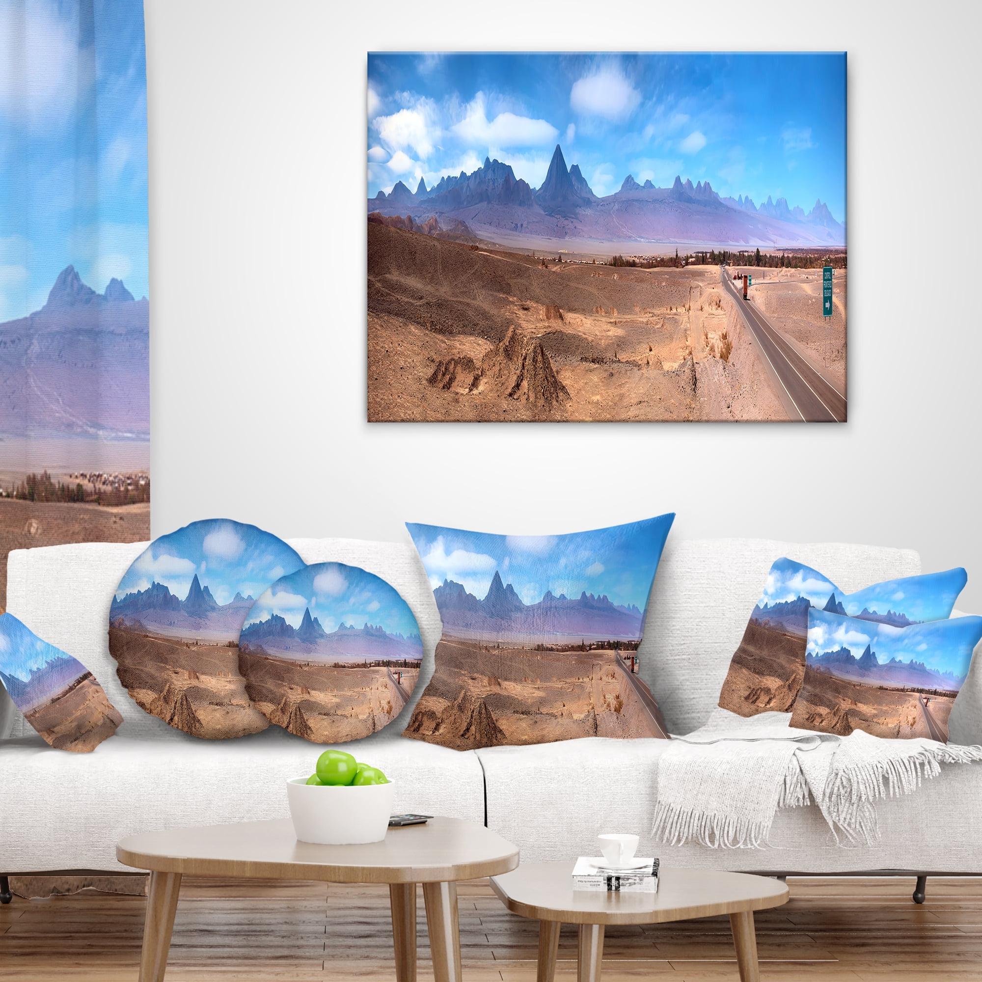 Designart San Pedro de Atacama Chile Panorama - Cityscape Throw Pillow - 18x18
