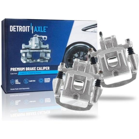 Detroit Axle - 2pc Rear Brake Calipers for 2004-2007 Toyota Highlander Disc Brake Calipers with Brackets 2005 2006 Replacement Brake Calipers Assembly