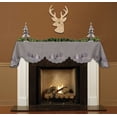 thumbnail image 2 of Embroidered Christmas Reindeer Scene on Light Grey Mantel Scarf (19" x 90"), 2 of 4
