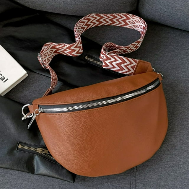 PU Leather Belt Bag Adjustable Shoulder Straps Zip Shoulder Bag Bolso Fanny Pack