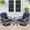 Navy, variant on 3 Pieces Patio Furniture Set, Outdoor Swivel Chairs Set with Table, Rattan Swivel Rocker Lounge with Cushions for Porch Deck Backyard