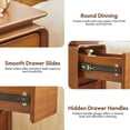 thumbnail image 5 of WIRRYTOR Mid-Century Modern Curved Edge Nightstand Set of 2, Narrow Wood Bedside Tables with Floating Top, No Assembly 3 Drawer End Tables, Walnut, 5 of 9