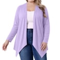 thumbnail image 2 of Stamzod Women's Plus Size Cardigan Open Front Lightweight Long Sleeve Cardigan Sweaters Fall Fashion 2026 Cardigans Purple C XXXXL, 2 of 8