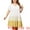 Yellow, variant on Babydoll Ruffle Flowy Swing Hem Chambray Mini Dress 1X Blue