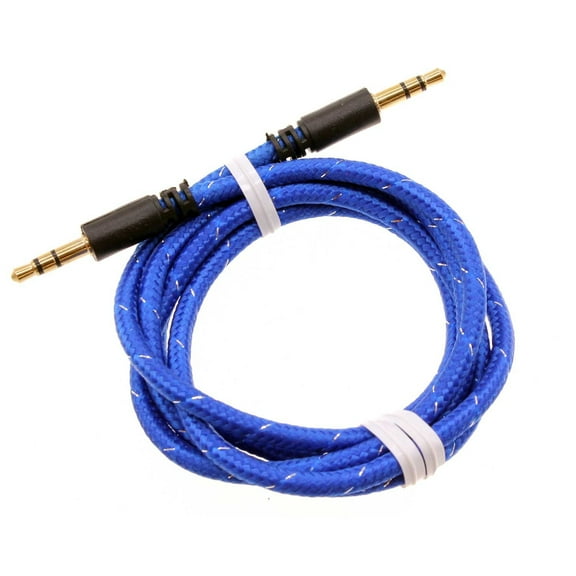 3.5mm Aux Cable Adapter Car Stereo Aux-in Audio Cord Speaker Jack Wire Blue M1M for BLU Vivo XL4 X5, Life One X3, Studio X8 HD Touch, Pure View, R1 Plus, Go, X2 Play S, HD