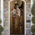 thumbnail image 4 of Papel Tapiz De Terror 3D, Pegatina Para Puerta, Autoadhesivo, Impermeable, Mural De Zombis, Calcomanía De Pared De Pvc Para Decoración De Halloween, Decoración De Fiesta Eigraketly HA013500-00, 4 of 7