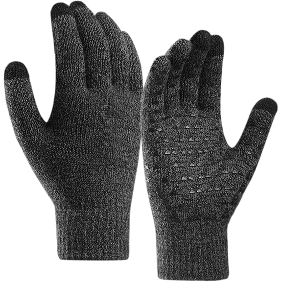 Wrongduck Winter Knit Touchscreen Gloves for Men and Women, Warm Wool-Lined Anti-Slip Gloves for Gaming, Sports, Daily Commute, and Cold-Weather Work