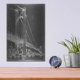 thumbnail image 4 of Luxe Metal Art 'Suspension Bridge Blueprint II' by Ethan Harper Metal Wall Art, 12"x16", 4 of 9