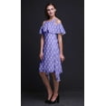 thumbnail image 4 of Bimba Robe Tunique à Épaules Dénudées pour Femmes, à Imprimé en Blocs, Col Rond, Coupe Droite, Fête - Moyen, 4 of 6