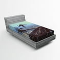 thumbnail image 1 of Ambesonne Surreal Fitted Sheet, Eagle Birdman Fantasy, Twin Size, Brown, 1 of 2