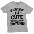 thumbnail image 6 of Valentine's Day Funny T-shirt If you Think I am cute should see my boyfriend gifts (Small Navy Blue), 6 of 7
