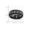 thumbnail image 7 of Edward Mirell Black Titanium & Titanium Beveled Casated 9mm Band Size: 10; for Adults and Teens; for Women and Men, 7 of 7