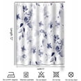 thumbnail image 3 of Blue Floral Shower Curtain,Watercolor Navy and White Flower Lush Blooms Bath Curtains,Modern Blue Ink Botanical Bathroom Curtains Sets with 12 Hooks 72x72in,Waterproof Fabric, 3 of 6