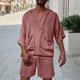 thumbnail image 2 of Conjunto de Traje para Hombre, Casual Manga Corta con Capucha, Pantalones Cortos de Bolsillo Conjunto de Color Sólido para Hombres, 2 of 7