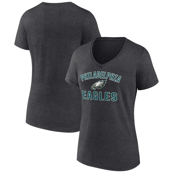 Women's Charcoal Philadelphia Eagles Victory Arch Team V-Neck T-Shirt