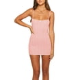 thumbnail image 6 of Douhoow Women Knit Mini Tank Dress Spaghetti Strap Dresses Low Cut Solid Bodycon Dresses, 6 of 8
