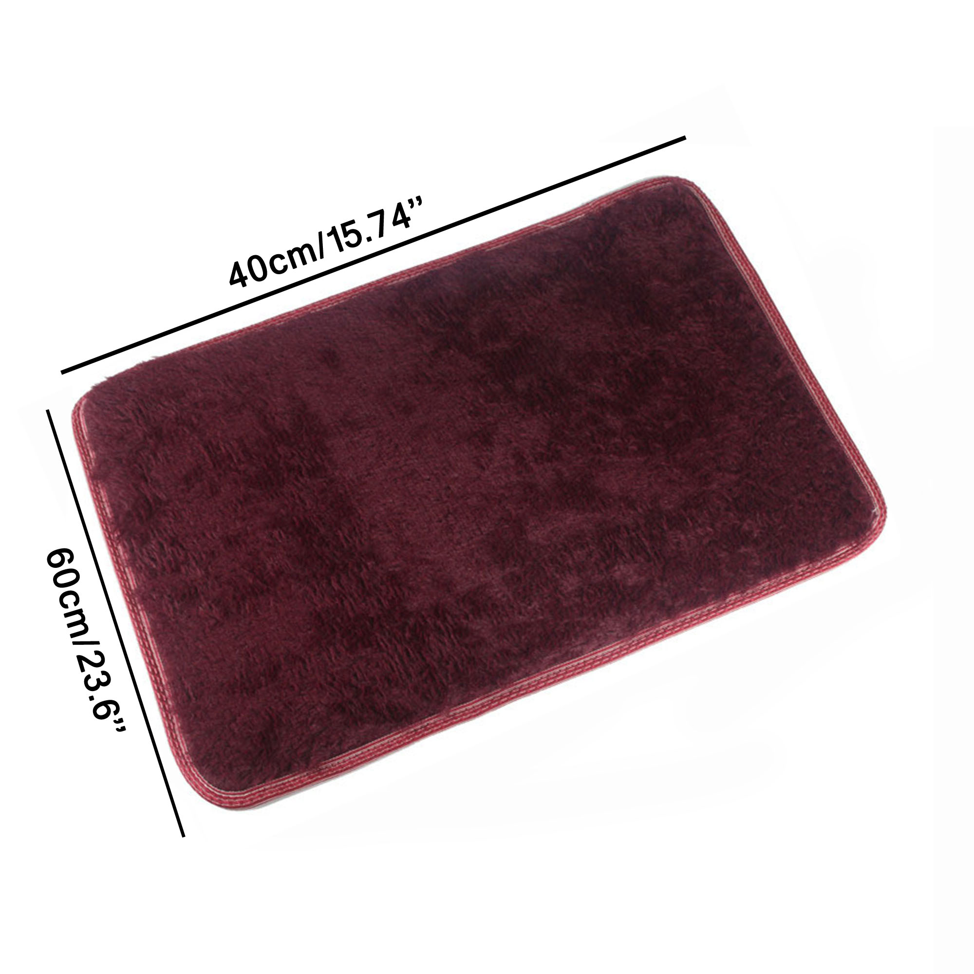 NK Home Rugs 16x24'' Rectangle Oblong Shape Bedroom Fluffy Rugs Anti-Skid Shaggy Area Home Decration Office Sitting Drawing Room Gateway Door Carpet Play Mat Red , Small Rug - image 2 of 3