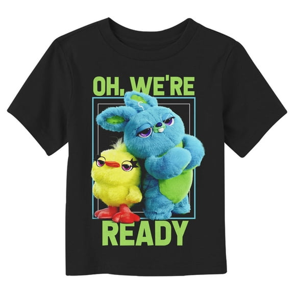 Toddler's Toy Story 4 Ducky & Bunny Ready Pose Graphic Tee Black 4T