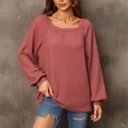 thumbnail image 3 of gakvbuo Fall Clothes For Women 2022 Trendy Business Casual Plus Size Tops For WomenWomens Fashion Solid Color Comfortable Loose T-Shirt Long Sleeves Blouse Casual Tops, 3 of 5