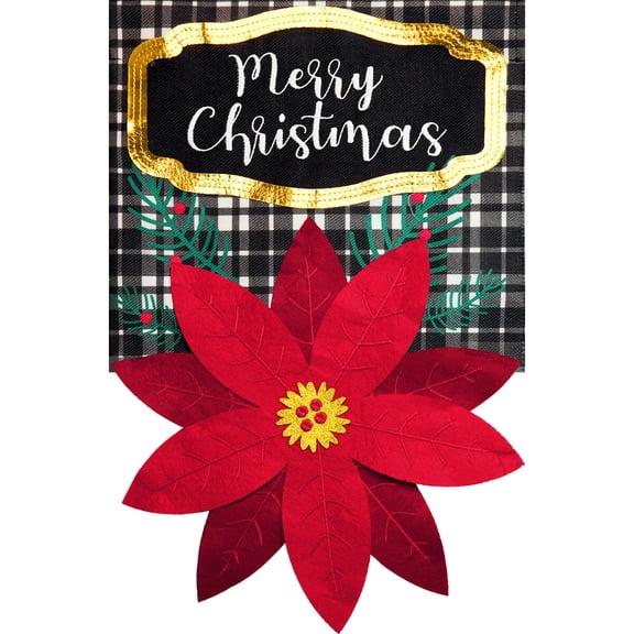 Briarwood Lane Garden Flag 12x18 For Outdoor Merry Christmas Poinsettia Burlap For Christmas Garden Flag Flags For Outside