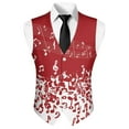 thumbnail image 5 of Yuyamidu Music Note Men's Casual Business Vests Lightweight Waistcoat with Adjustable Back Strap Slim Fit Suit Vest for Men Size S, Red, 5 of 7