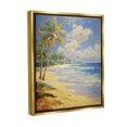 thumbnail image 4 of Stupell Industries Sunlit Shore Scenery Landscape Painting Gold Floater Framed Canvas Art Print Wall Art, 17 x 21, 4 of 10