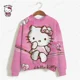 thumbnail image 2 of Sudadera con capucha y estampado de HELLO KITTY para mujer, suéter informal holgado de manga larga en blanco y rosa, sudadera fina y elegante de talla grande para mujer, 2 of 5
