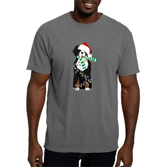 CafePress - Christmas Bernese Mt Holiday Dog T Shirt - Mens Comfort Colors Shirt