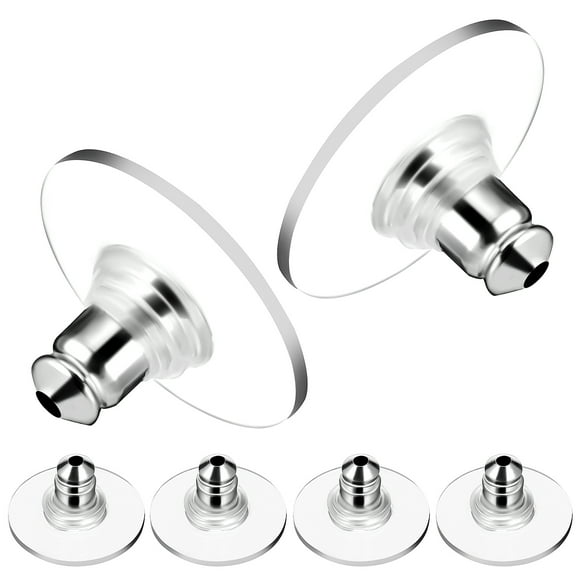 6 piezas de respaldos de aretes, respaldos de aretes perforados, respaldos de aretes de bloqueo, reemplazos de respaldos de aretes de silicona