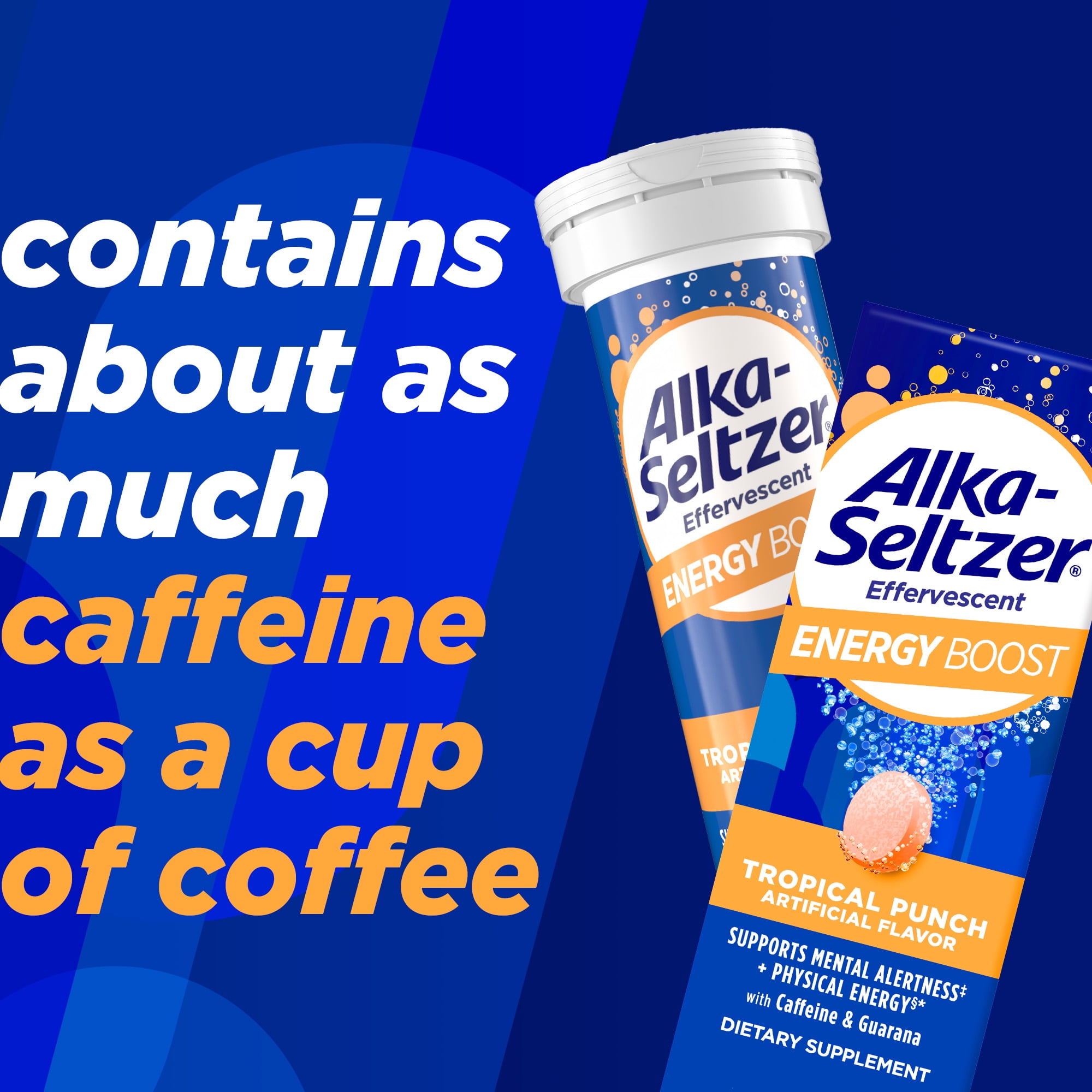Alka-Seltzer Energy Boost, Caffeine and Vitamin B Supports Mental Sharpness and Physical Energy, 10 Count