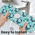 thumbnail image 6 of Sikiie Blue Floral with Butterflies Splash Guard for Sink Faucet-1 PC Super Absorbent Fast Drying Mat Sink Gadgets-Splash Guard for Kitchen, Sink Mat, 6 of 7