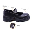 thumbnail image 2 of Zapato escolar Coqueta para niña de piel negro Jazz con hebilla, 2 of 7