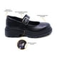 thumbnail image 2 of Zapato escolar Coqueta para niña de piel negro Jazz con hebilla, 2 of 7