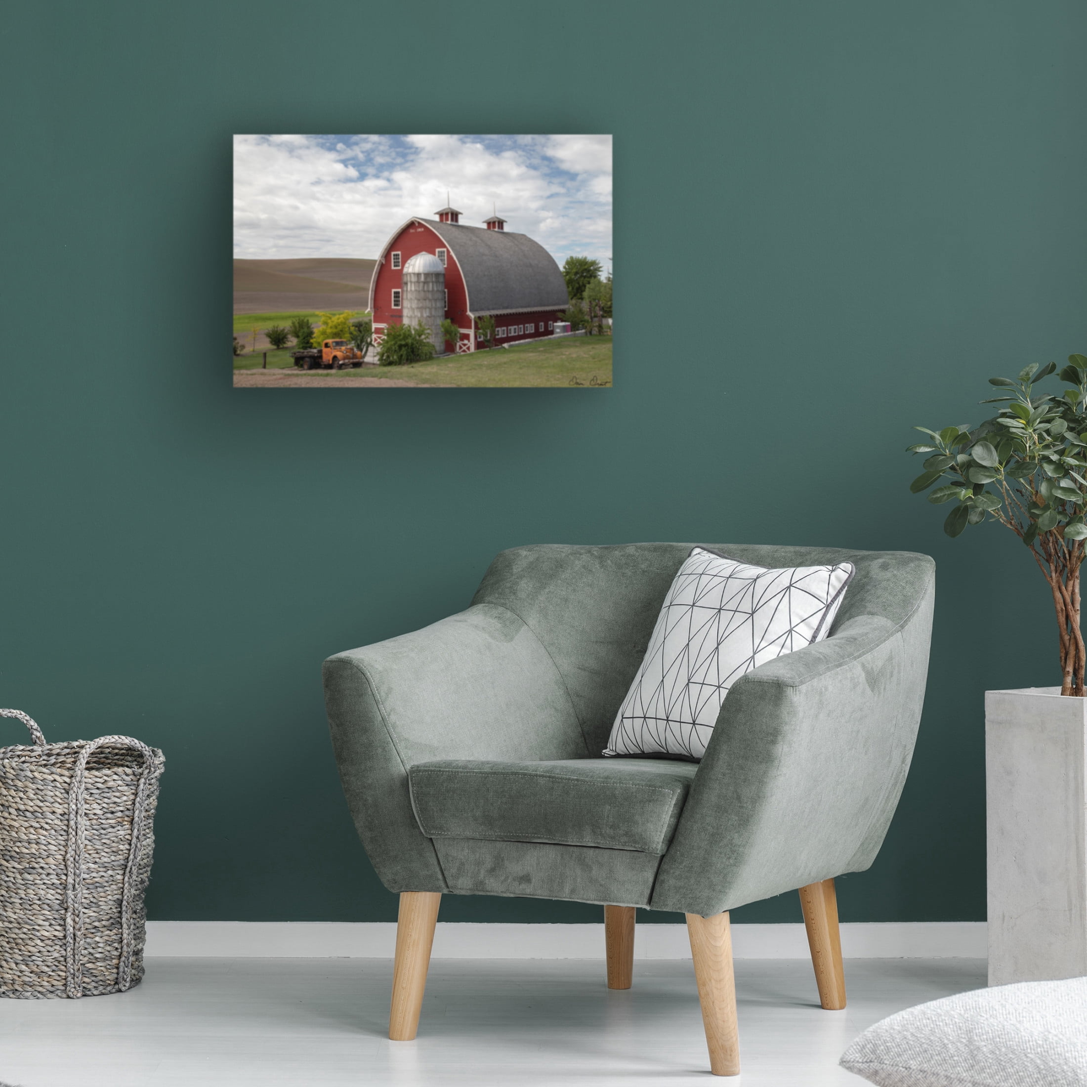 Trademark Fine Art David Drost  Truck and Palouse Barn Canvas Wall Art