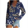 thumbnail image 1 of Camiseta de manga larga estampada convencional con cuello en V informal para mujer a la moda Fridja  FKASFK3588, 1 of 4