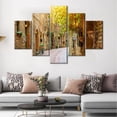 thumbnail image 3 of TISHIRON 5PCS Framed Street Theme Canvas Wall Art Set,50"x24" Town and Flower Wall Canvas Art Decor, 3 of 7