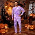 thumbnail image 2 of Family Halloween Pajama Set Long Sleeve Crew Neck, Soft Halloween Family Pajamas with Crystal Ball Skull Print, Cool Matching Halloween Pajamas Sleepwear, 2 of 6