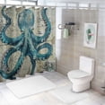 thumbnail image 7 of Orinice  Octopus Bathroom Sets with Shower Curtain and Rugs and Accessories, Nautical Teal Shower Curtain Sets, Beach Sea Ocean Shower Curtains for Bathroom,Summer Bathroom Decor  60x72, 7 of 7