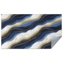 Blue White Gold Marble Pattern Rectangle Tablecloth 60"x102",Waterproof Polyester Rectangle Table Cloth, Wipeable Spillproof Polyester Tablecloth for Dining, Camping, Indoor and Outdoor
